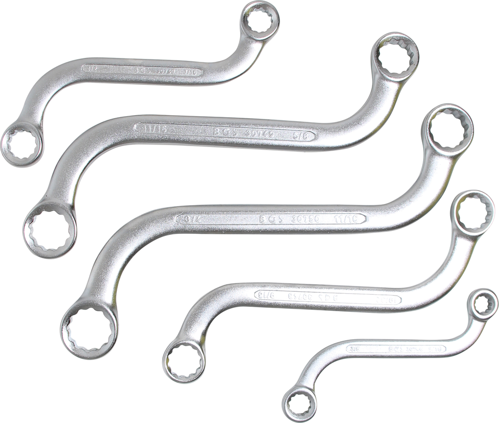 BGS - S Type - SAE Imperial Double Ring Spanner Set - 3/8" - 3/4" - 32150