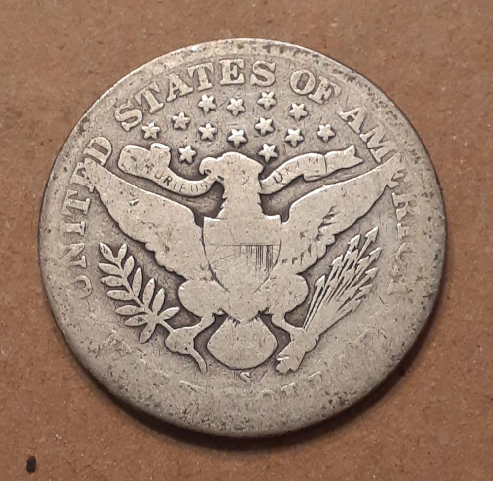 1908 S BARBER HALF DOLLAR