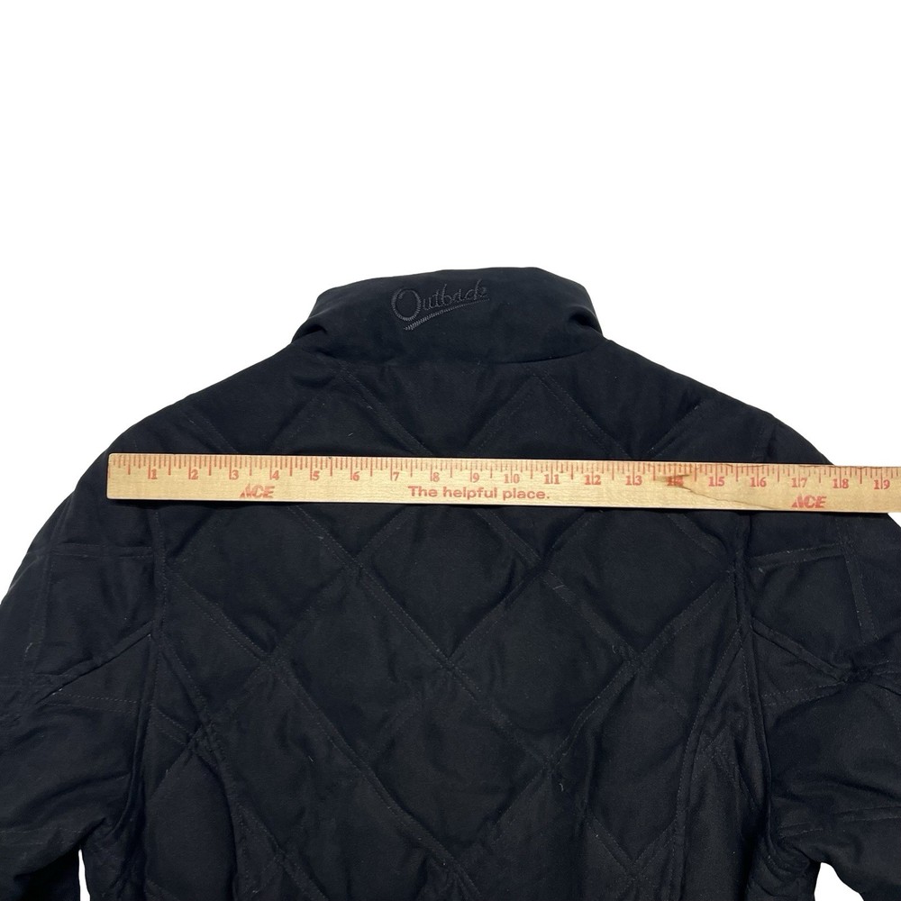 Outback Trading Co Jacket Womens Medium Black Annadale Down Quilted Equestrian