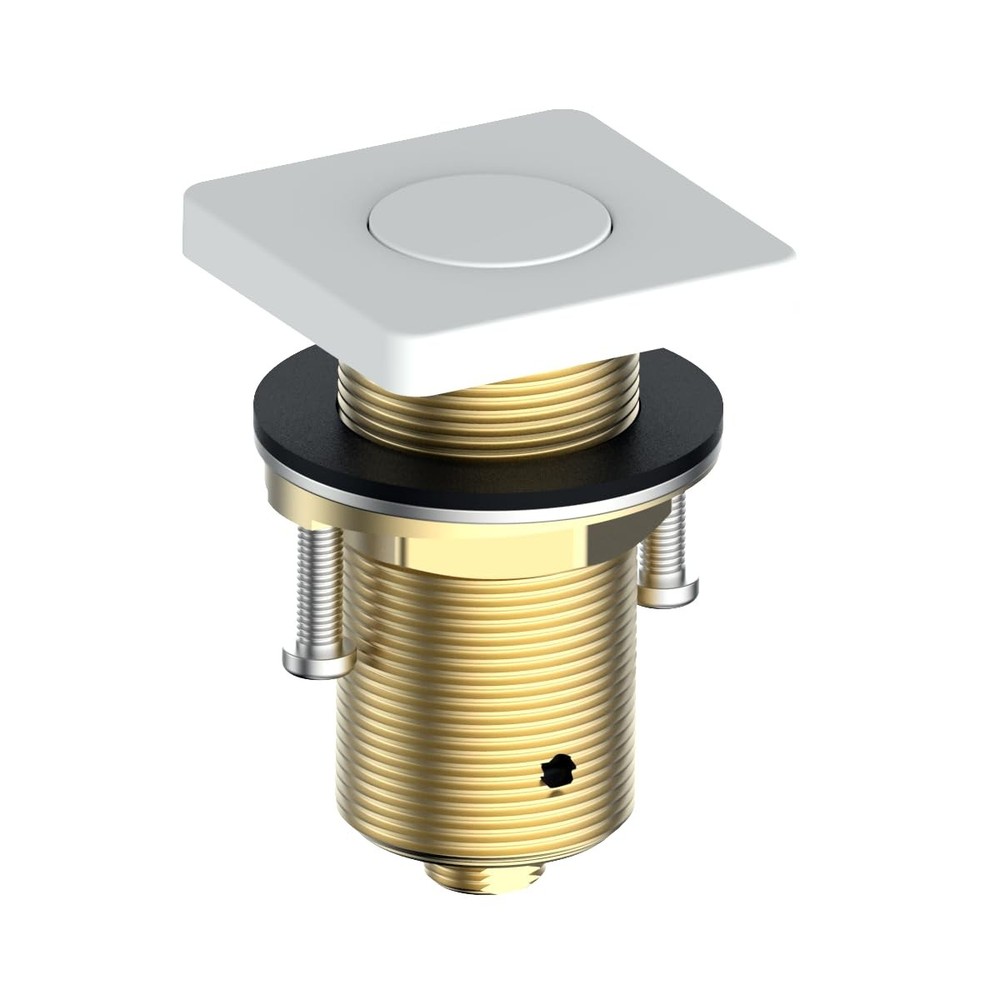 All Brass Air Switch Button for Sink Top Garbage Disposal White Square