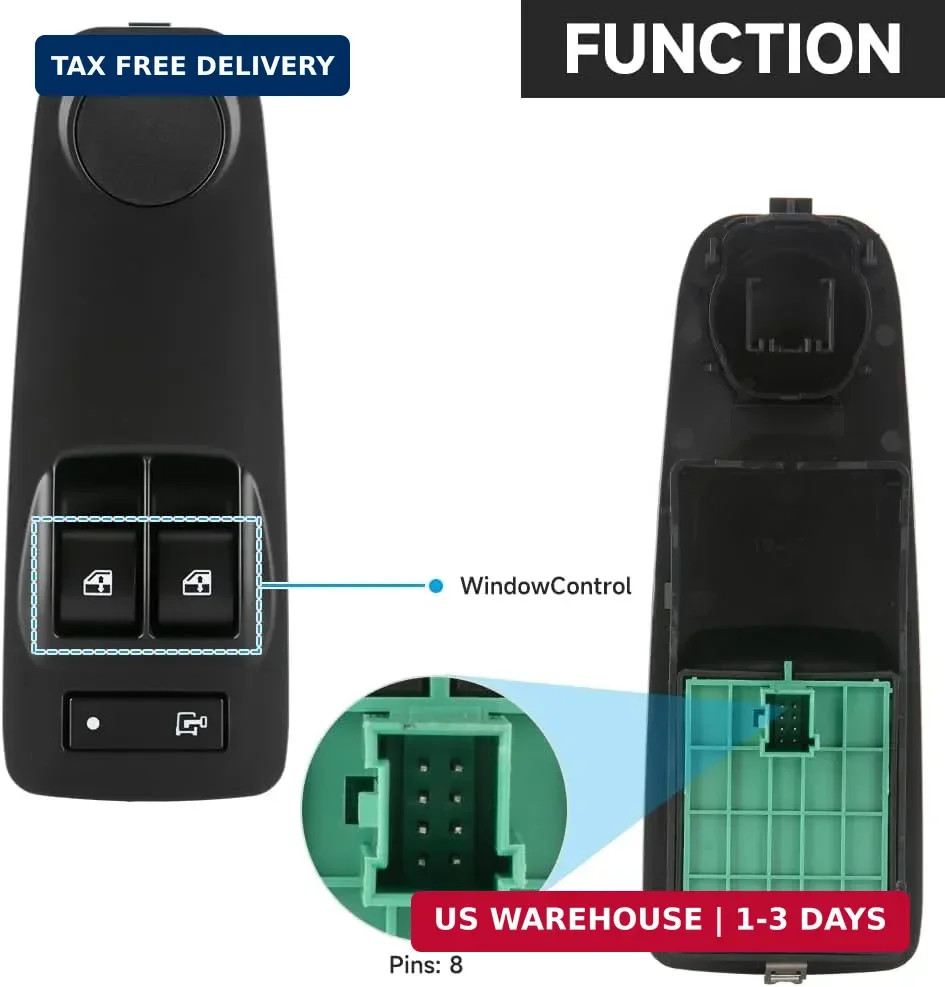 Front Driver Side Master Power Window Switch - Compatible for Ram ProMaster 1500