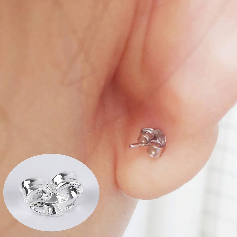 30pcs 925 Sterling Silver Earring Backs - Secure, Lightweight & Hypoallergenic