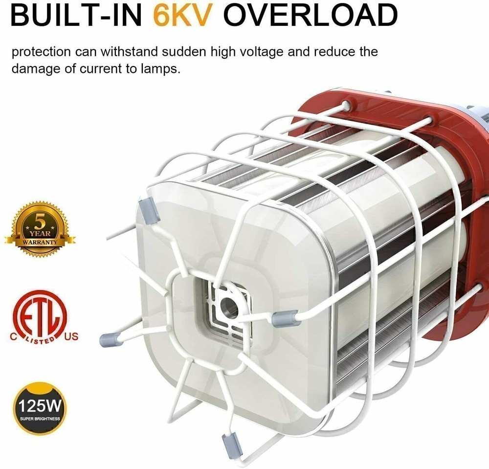 100W LED Temporary Work Light Linkable High Bay Construction Hanging Lamp 5000K