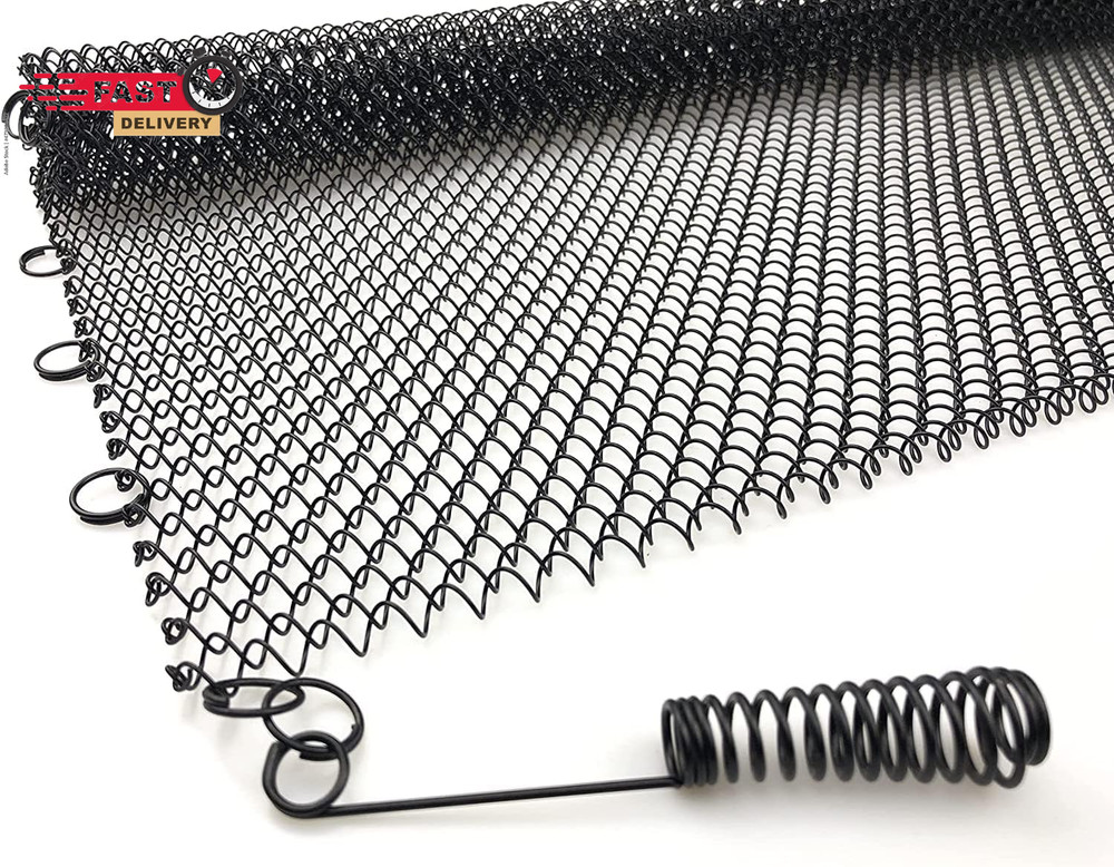 Sunshinecarpentry Fireplace Mesh Screen Curtain, Two Panels. Rod Kit NOT Include