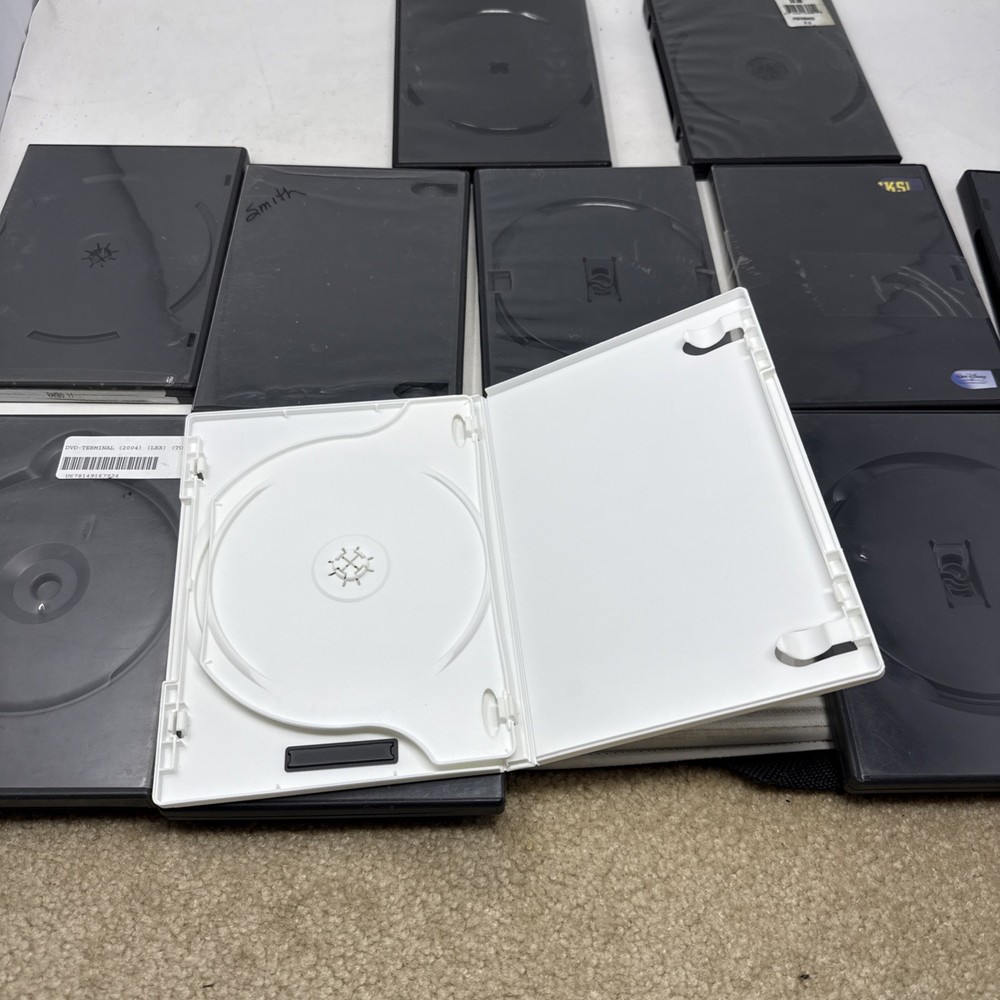 Lot of 51 Empty DVD Cases Single Disc Mostly Black Some White