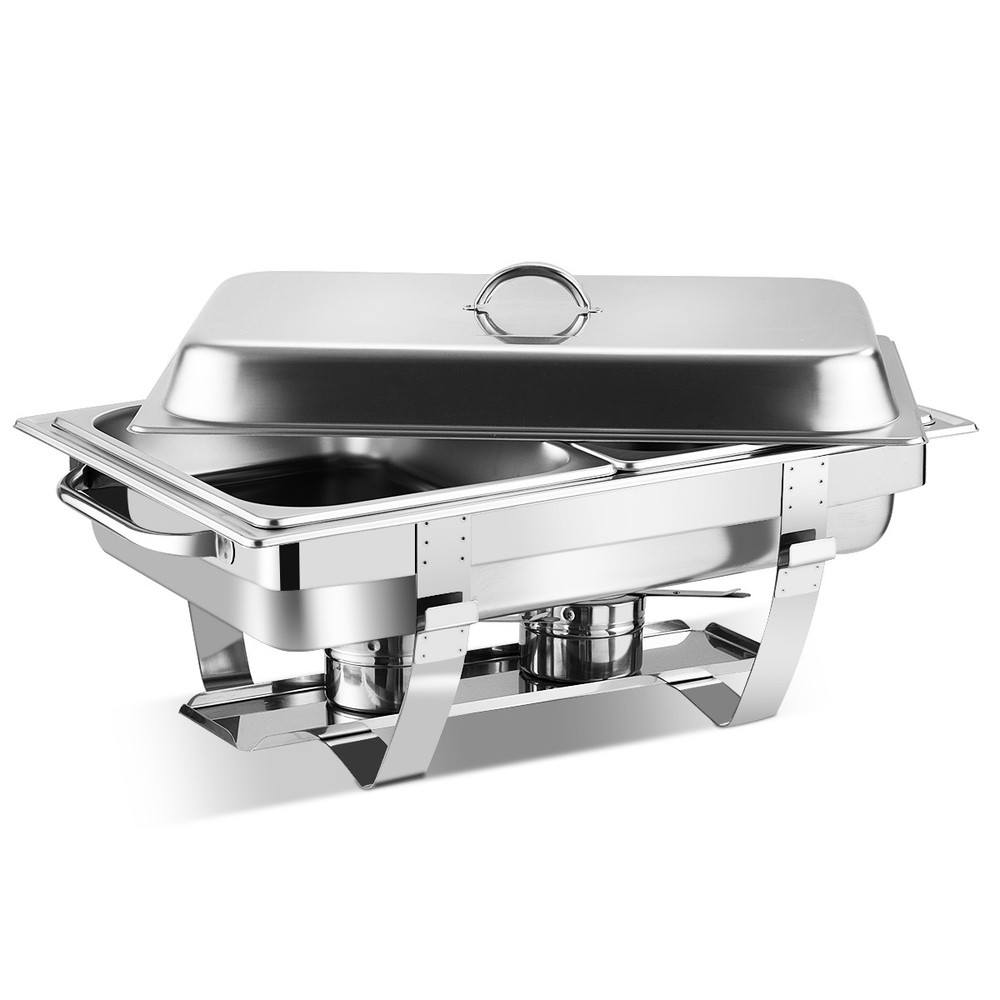 Costway 2PCSs Full Size Chafing Dish 9 Quart Stainless Rectangular Chafer Buffet