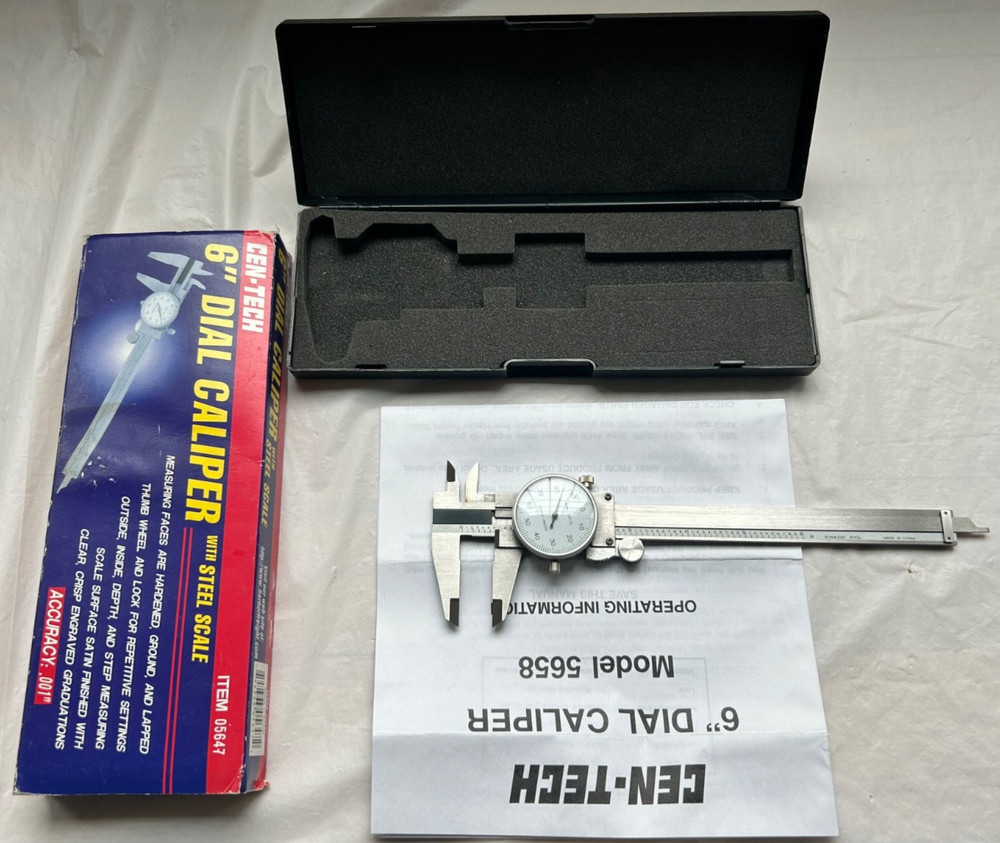 Cen-Tech 6" Dial Caliper With Case Item 05647