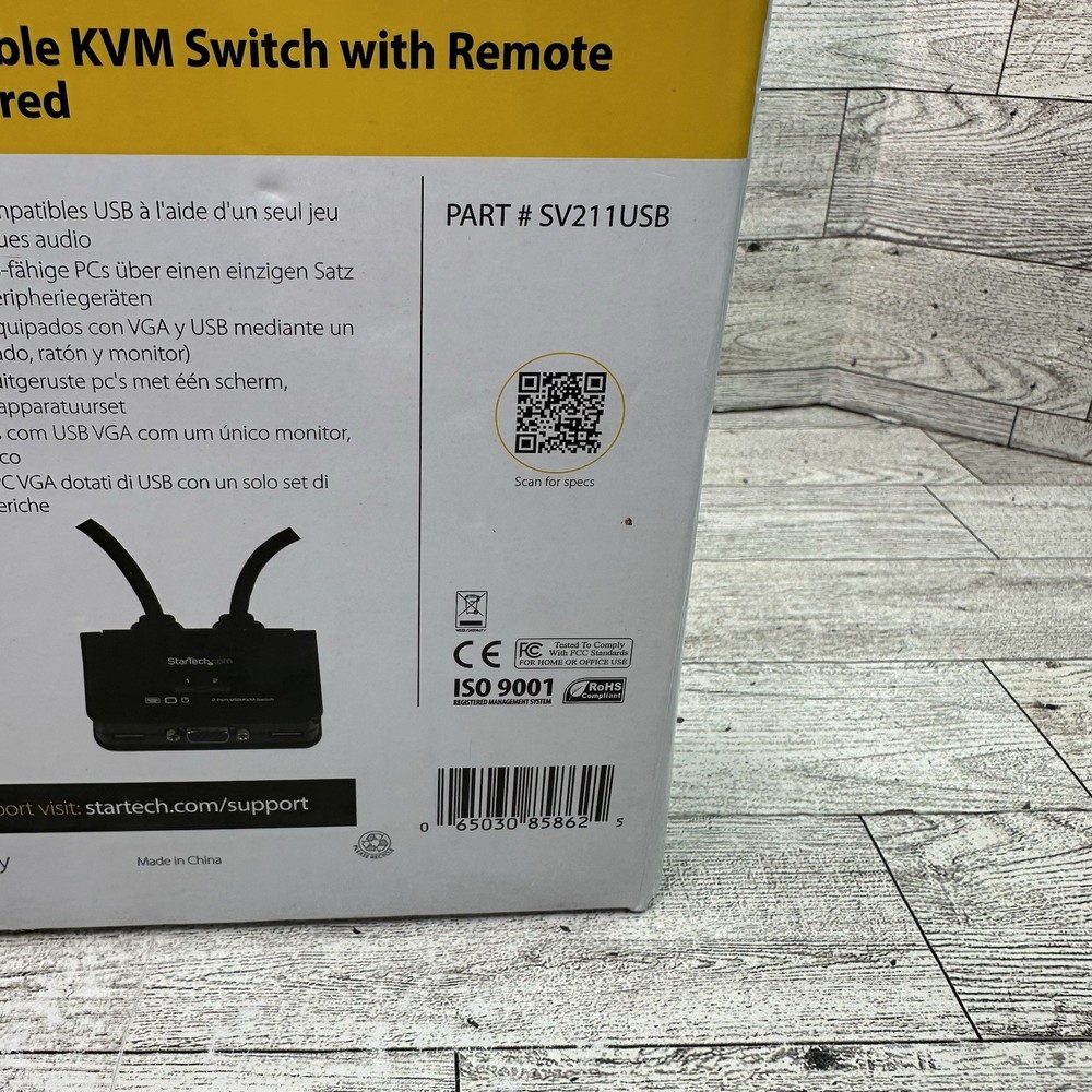 Startech 2 port USB VGA Cable KVM Switch with Remote Switch and USB Power/Data