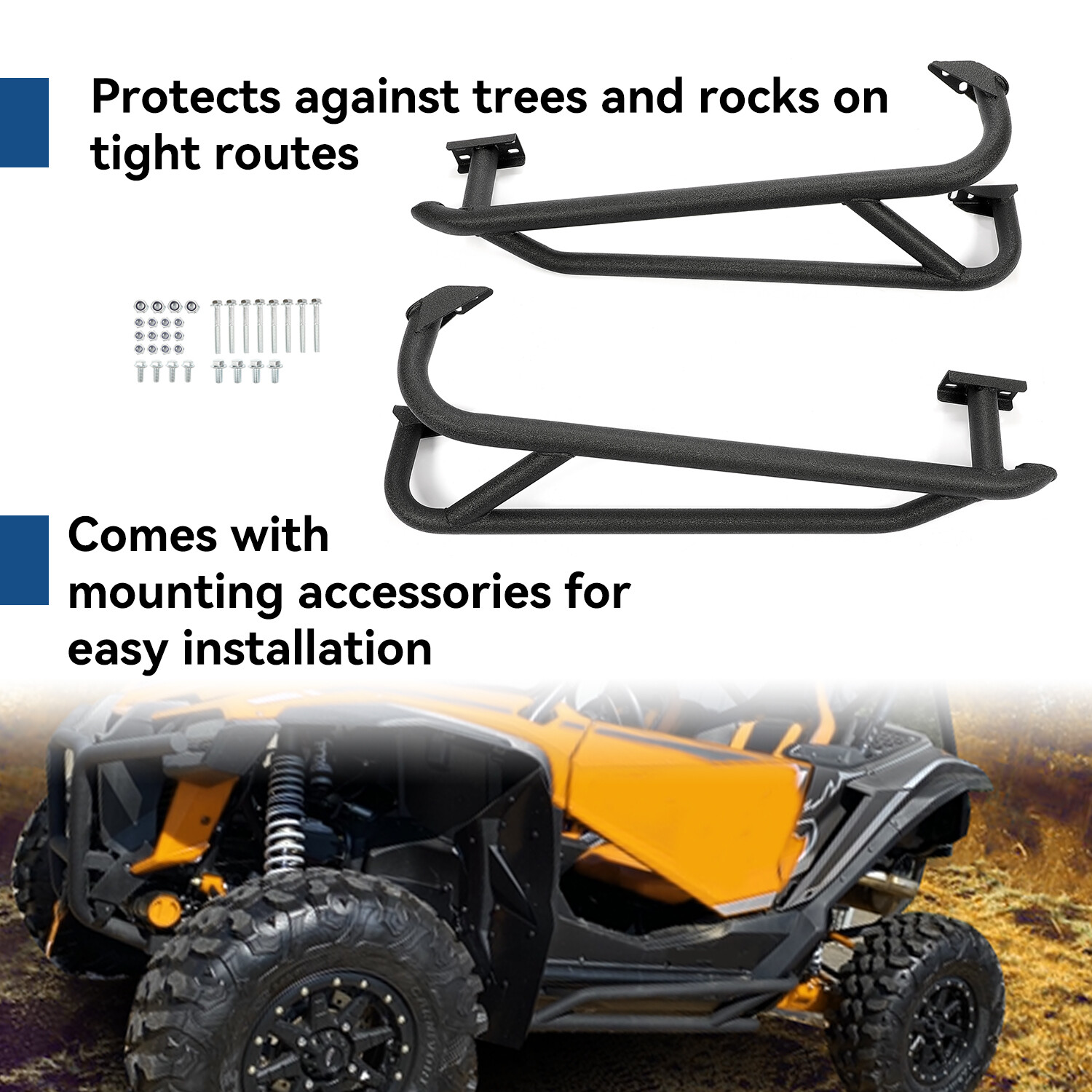 Heavy Duty Nerf Bars Rock Sliders Steel For 2019-2024 Honda Talon 1000X / 1000R