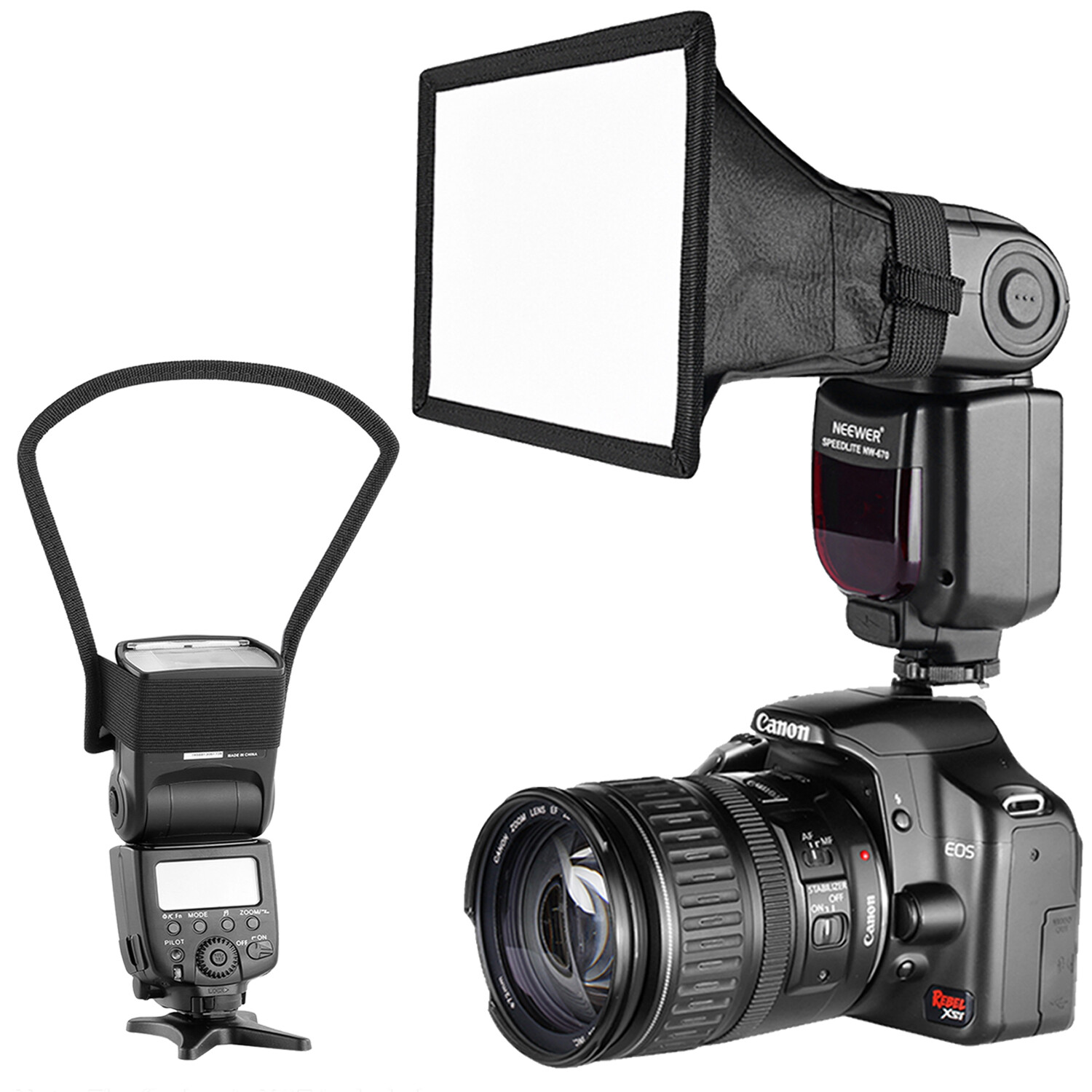 Neewer Speedlite Flash Softbox and Reflector Diffuser Kit for DSLR Cameras Flash