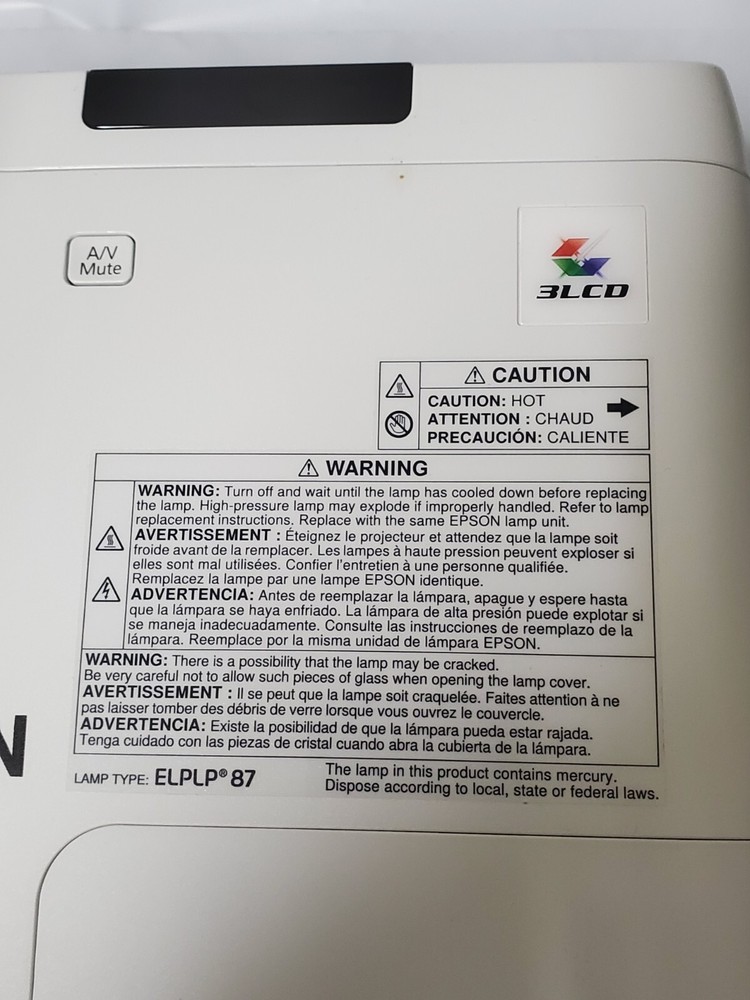 Epson PowerLite 520 Projector 2700/Test Working