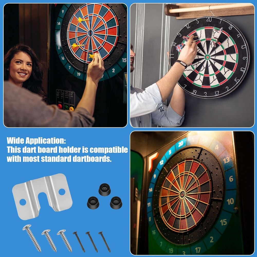 2 Set Portable Dart Board Mounting Bracket, Includes Screws, Nails and Stabilise