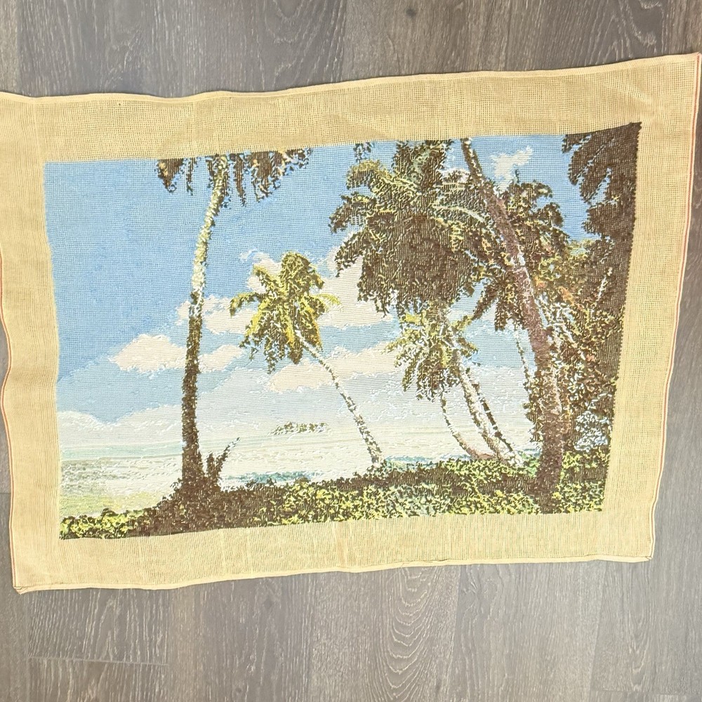 Palm Trees Paradise Needlepoint Tapestry Completed