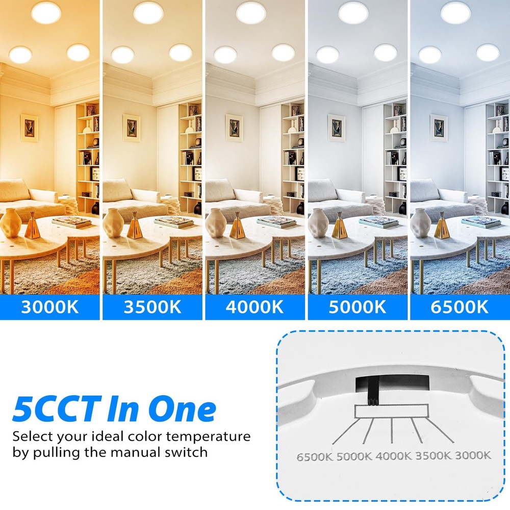 Peasur 7 inch LED Ceiling Light, 7IN-1 Pack, White