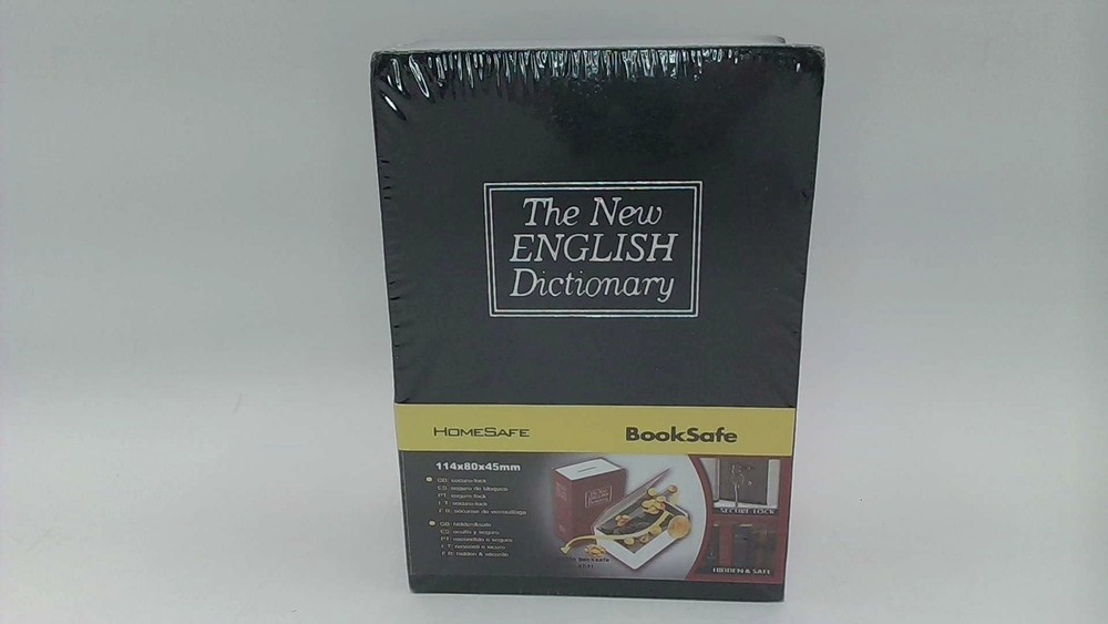 HomeSafe Dictionary Book Safe Diversion Hidden Security Stash Lock & Key Black