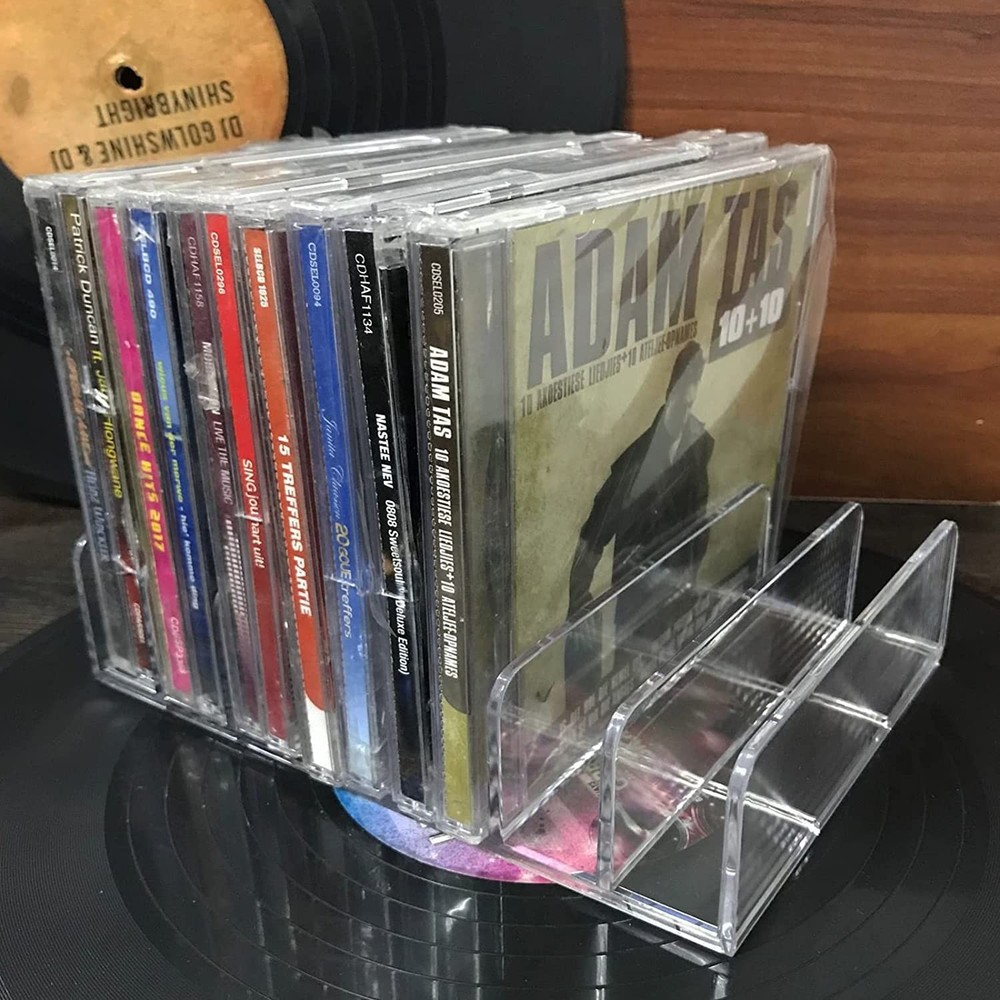 Pmsanzay DVD Storage Box - Clear Acrylic - Stackable and CD Holder,