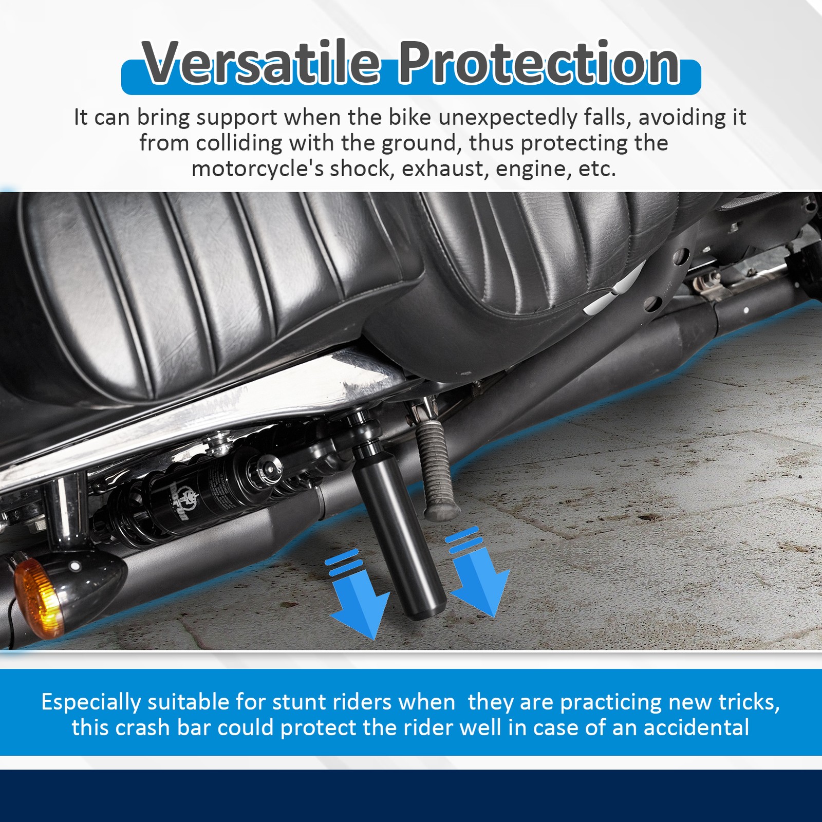 Upper Shock Mount Frame Slider Crash Bar For Harley Dyna FXDB/I FXDLS 2006-2017