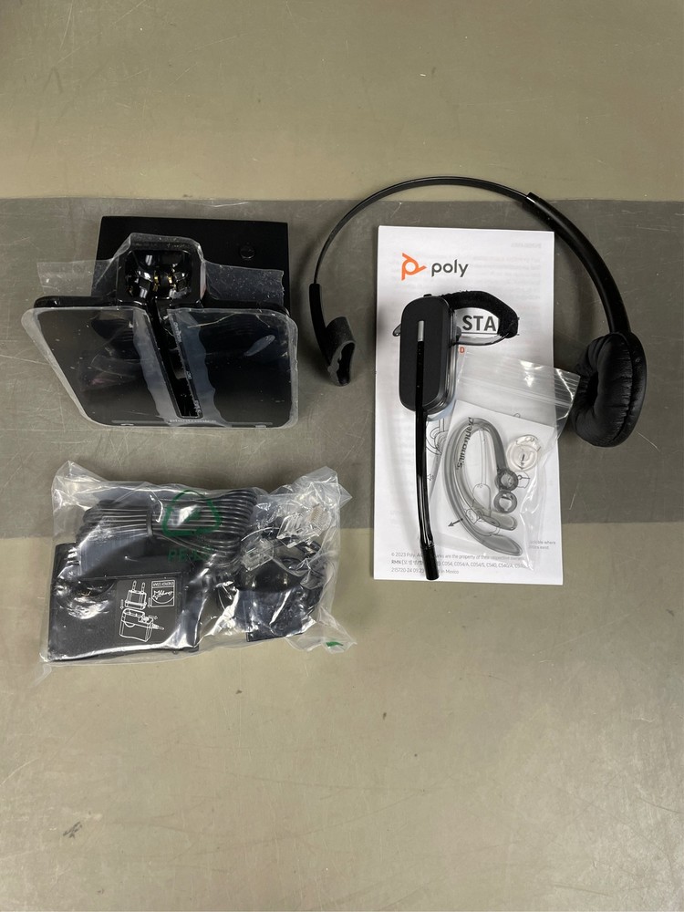HP Poly CS540A Wireless DECT Convertible Headset, TAA Compliant, Black - Black