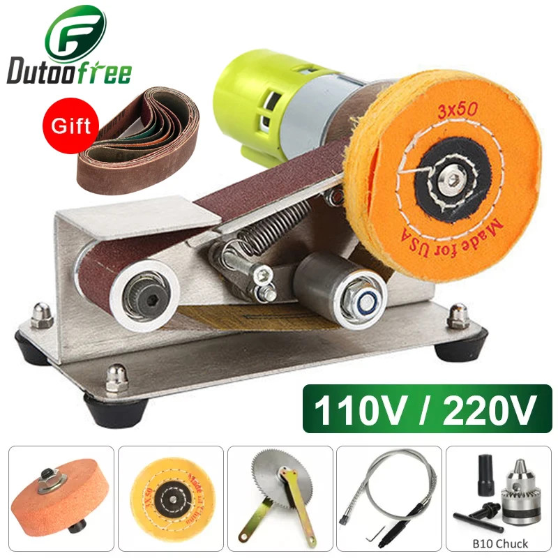 Multifunctional Mini Electric Belt Sander DIY Cutter Edges Sharpener  Adjustable