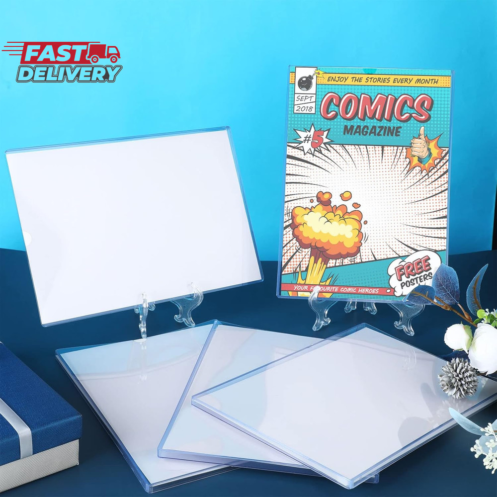 Zonon 5 Set Comic Book Display Case Set, Include Comic Book Sleeves and Clear Pl