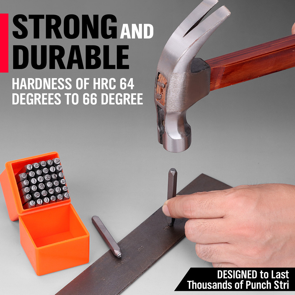 37 pc 1/8 in Steel Metal Punch Letter & Number Stamp Kit Set