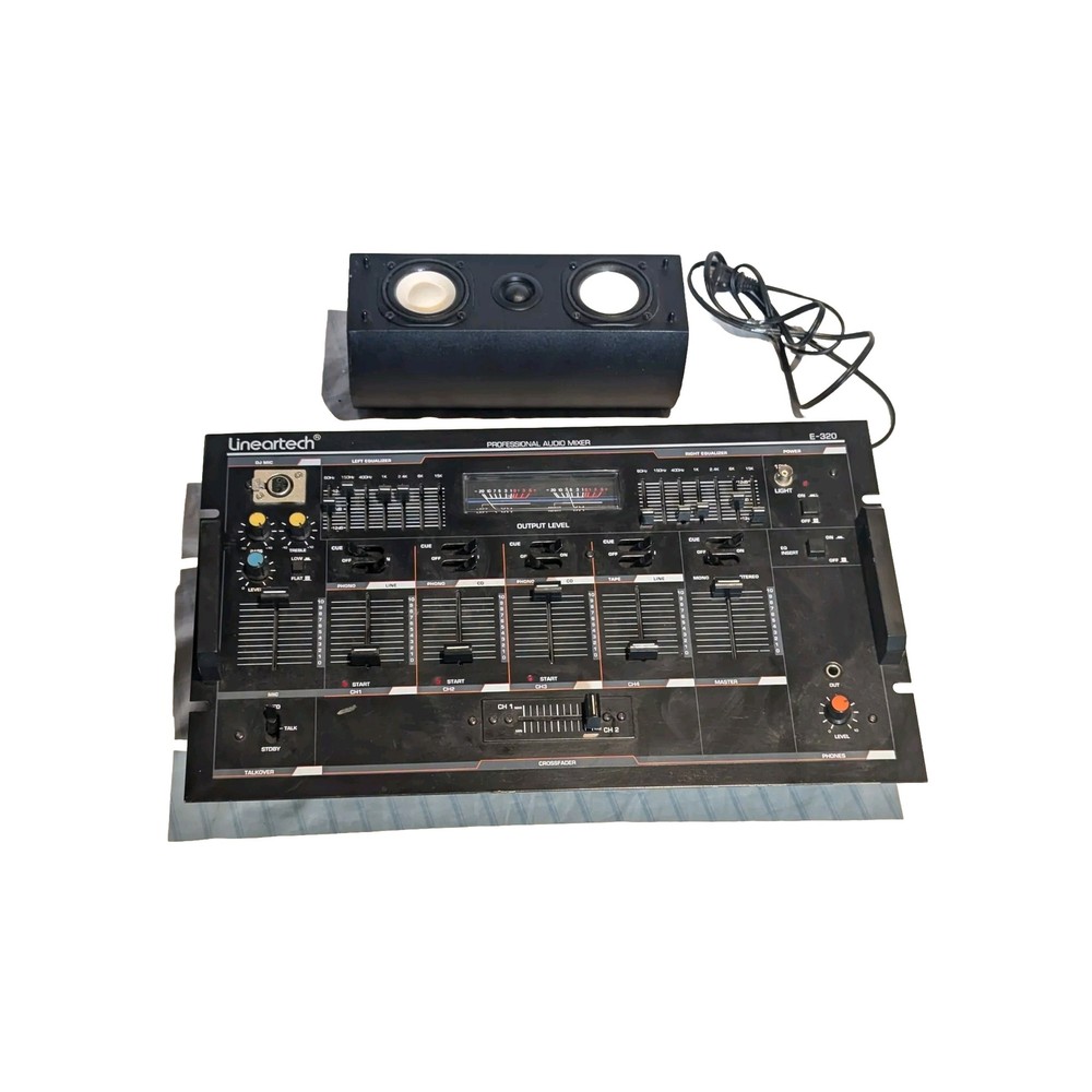 DJ Lineartech Professional Mixer E-320 Equalizer Talk over 4CH 3Phono One Speak