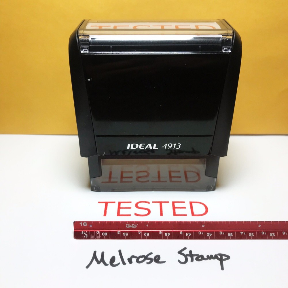 Tested Rubber Stamp Red Ink Self Inking Ideal 4913