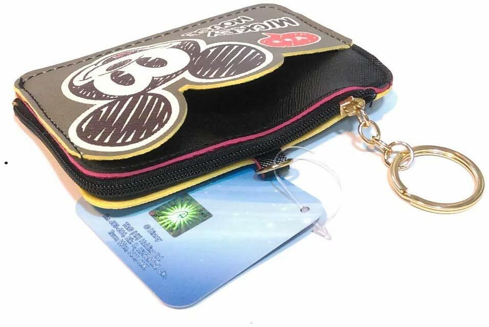 Disney Mickey Mouse Change Coin Purse Card Holder Case Wallet Pouch Bag Lanyard