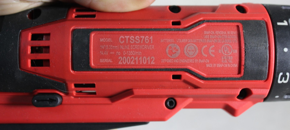 Snap On CTSS761 14.4V 1/4" Hex Inline Screwdriver Tool Only