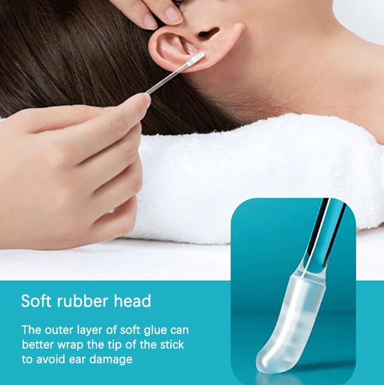 24pcs Disposable Silicone Ear Wax Remover Sticky S/L Ear Pick Cleaner Tool