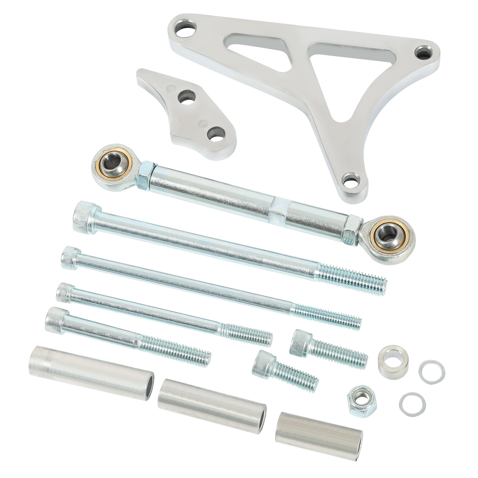 For Ford 289/302 5.0L V8 68-1993 Silver Aluminum Alternator Bracket +Tension Rod