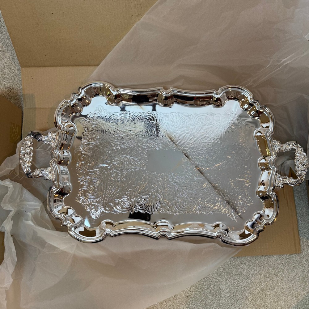 New Elegance in Silver Silver-Plated Princess 4 Pcs Tea & Coffee Set w/ Tray