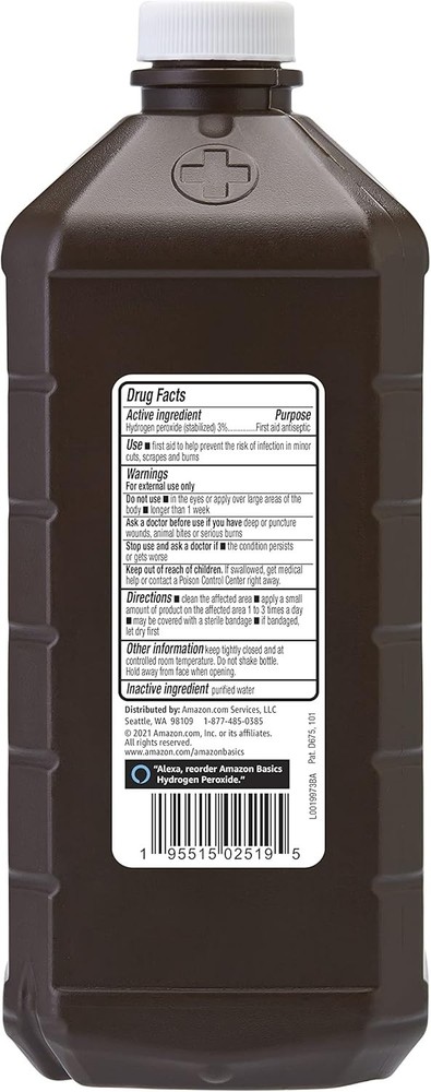 Amazon Basics Hydrogen Peroxide Topical Solution USP, First Aid Antiseptic for