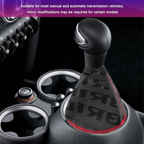 Car Shift Boot Cover, Waterproof Fabric Manual/Automatic Shift Knob Boot Black