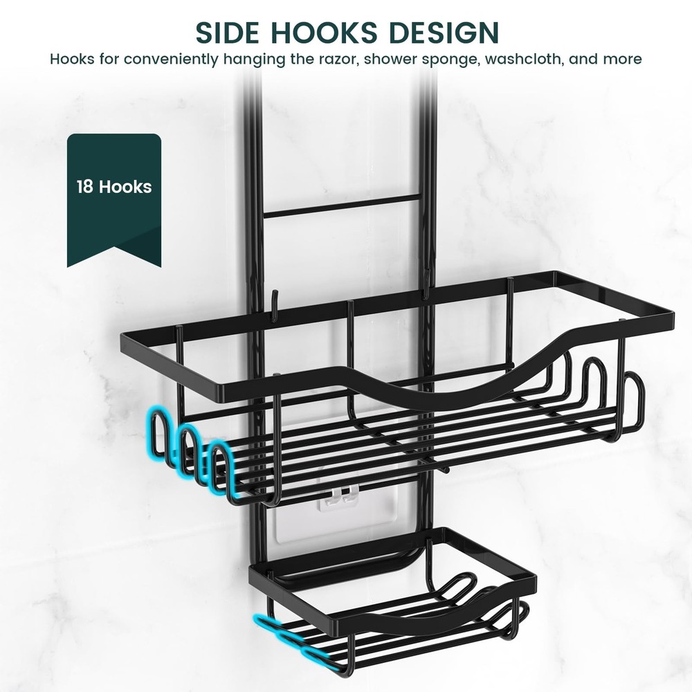 Shower Caddy Hanging Adjustable Shower Caddy, Rustproof Shower Organizer Exte...