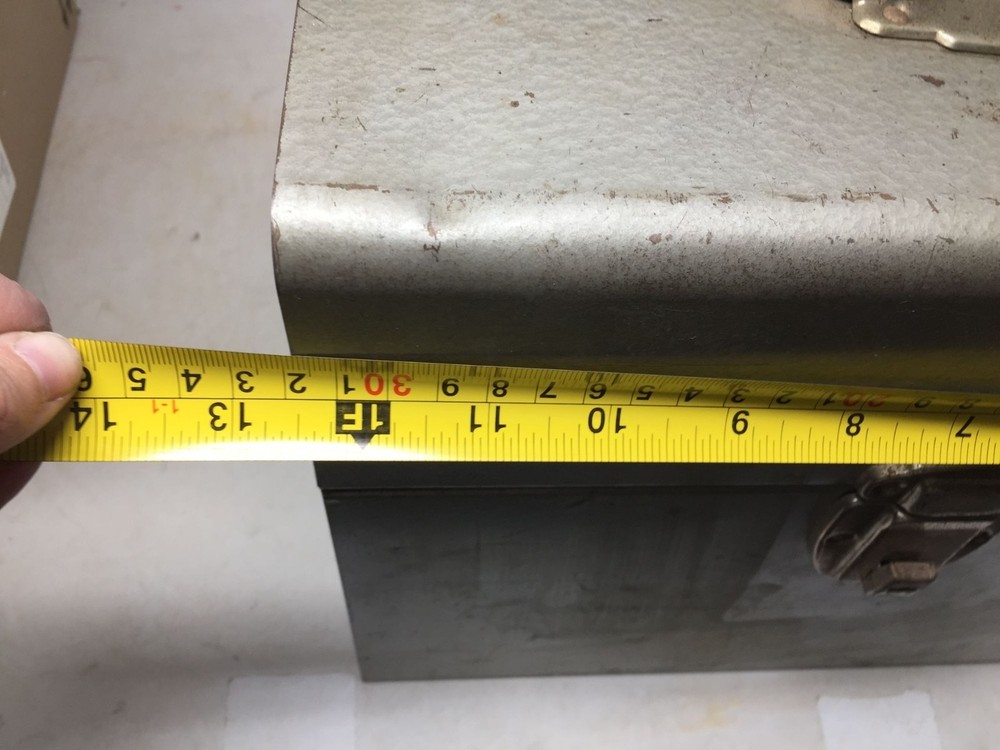 Silver TOWER Metal File/Tool Box with Hinged Lid & Handle