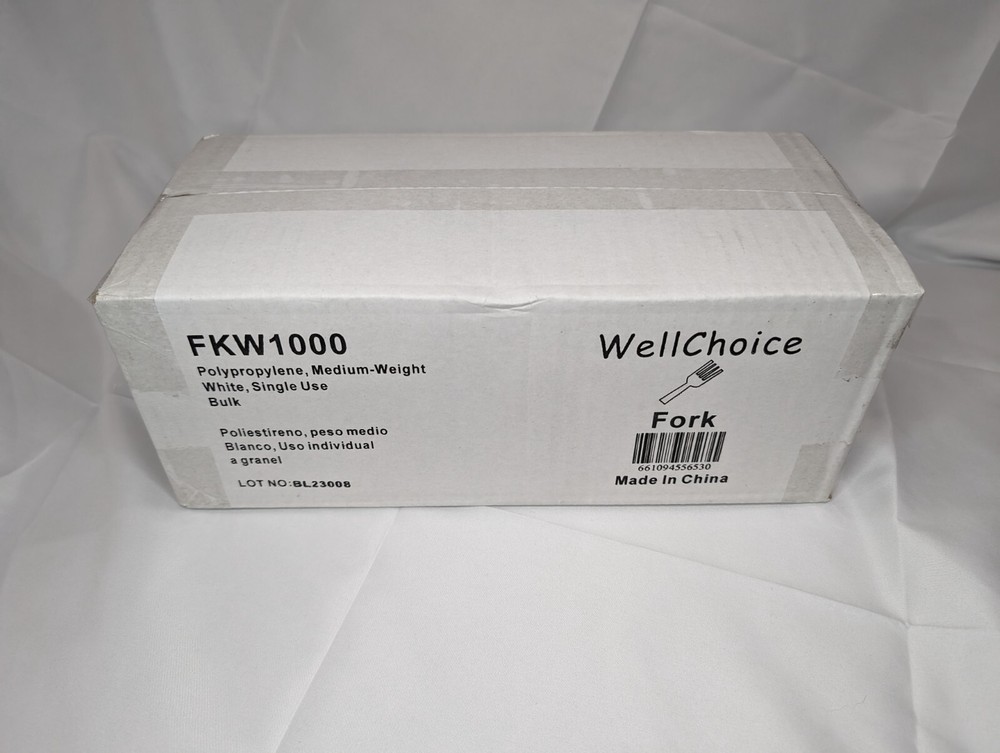 Medium Weight Disposable Plastic Forks 1000- Bulk White Plastic Silverware