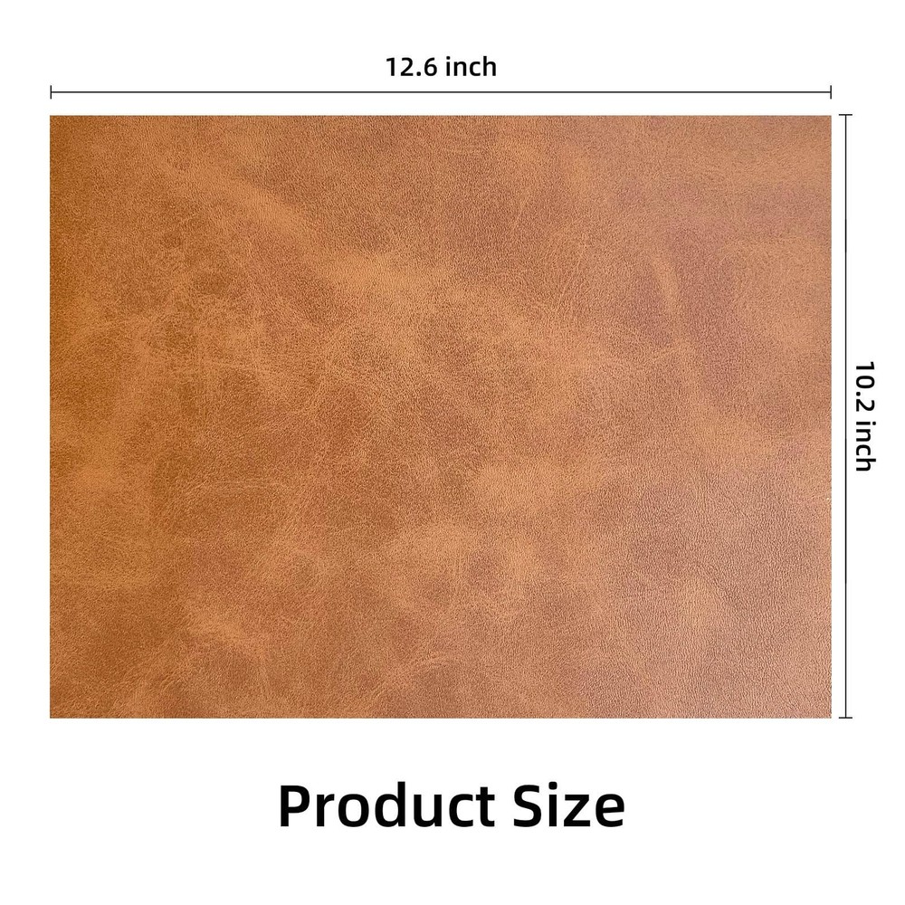 5 Large Pcs Leather/Leatherette Patches/Sheets for Laser Large, Rustic Brown