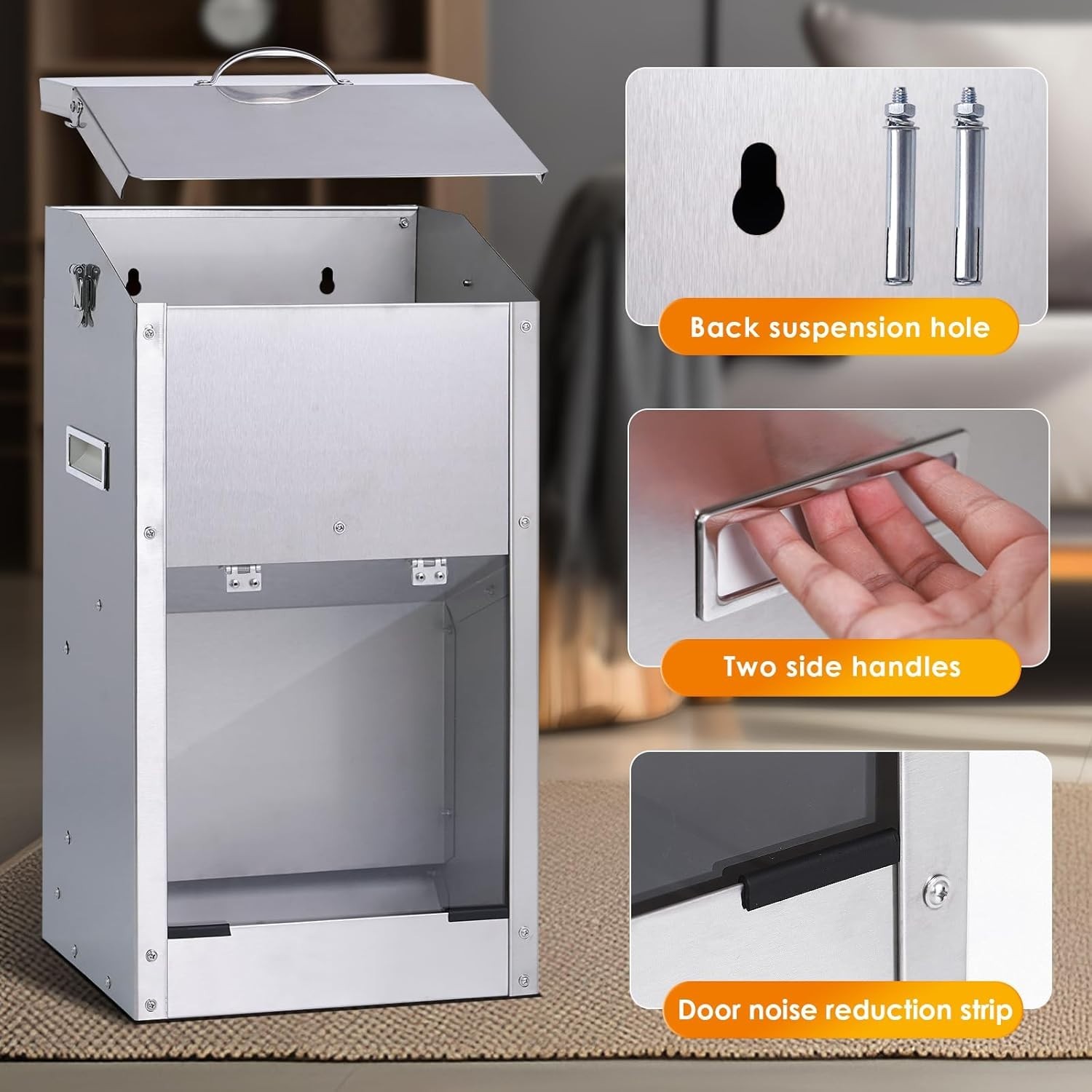 Automatic Dog Feeder 25lb Large Breed, Stainless Steel Gravity Dispenser