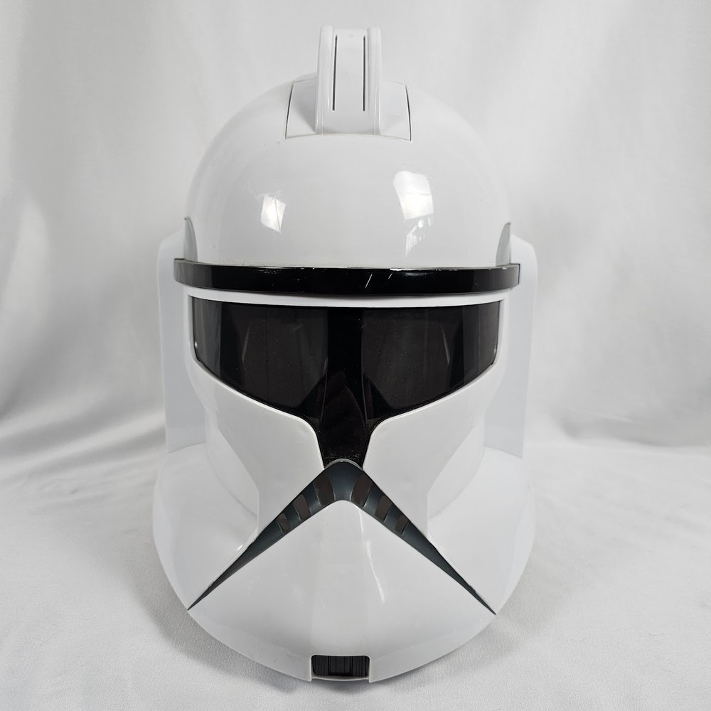 2008 Hasbro White Star Wars Clone Trooper Electronic Helmet - TESTED & Working