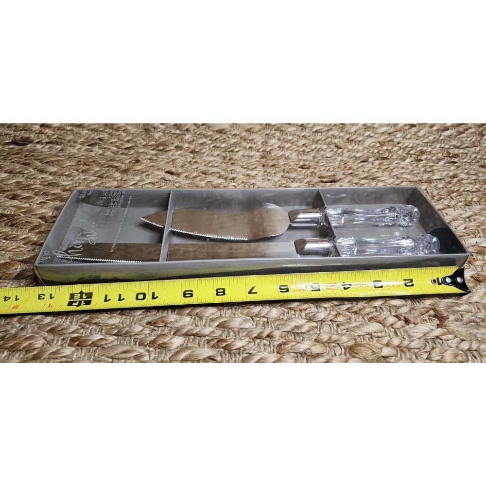 Studio His & Hers Cake Server Set Faux Crystal Handled, 2pc Wedding Set