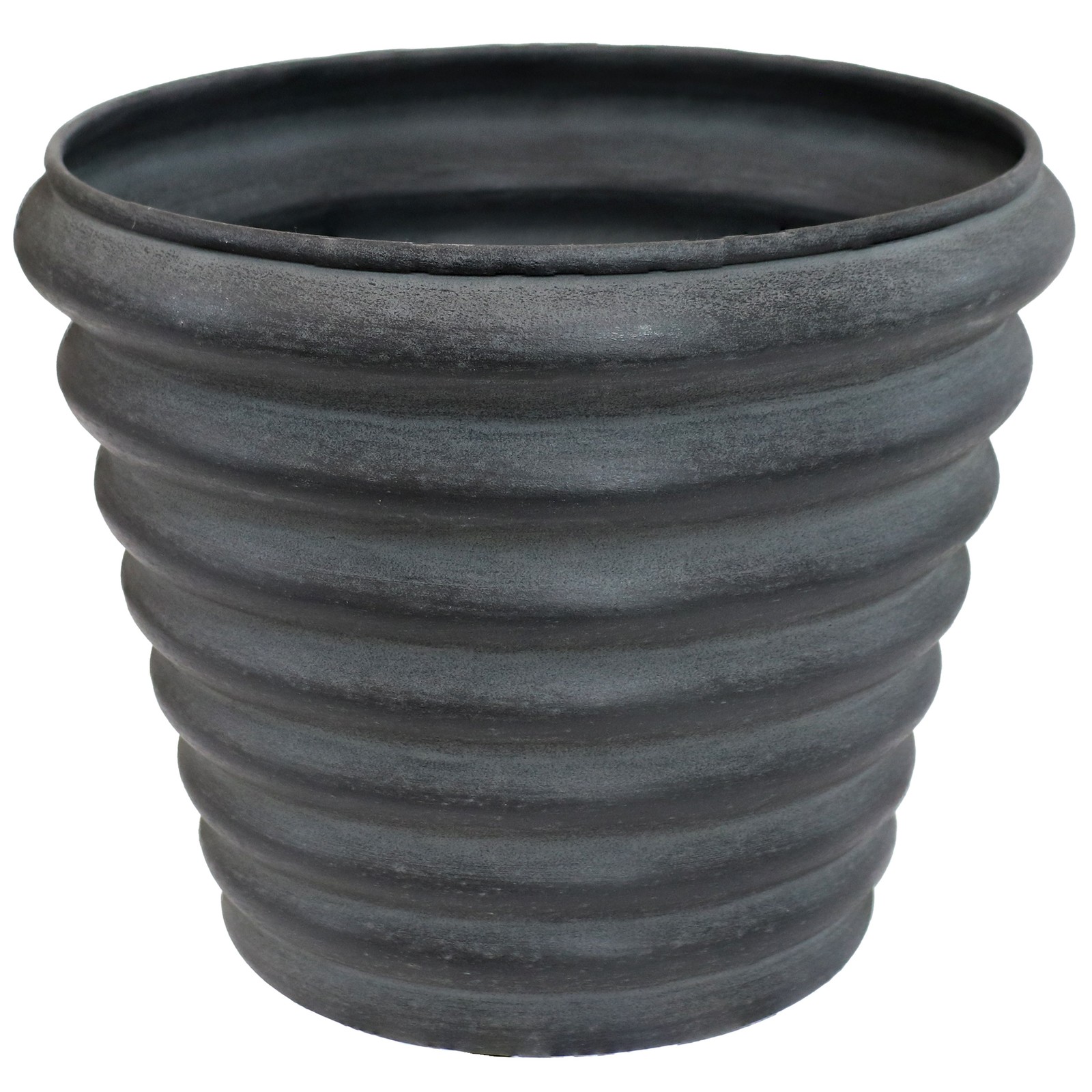 Molly Metal Planter - 12.5 in - Matte Gray - Set of 4 by Sunnydaze