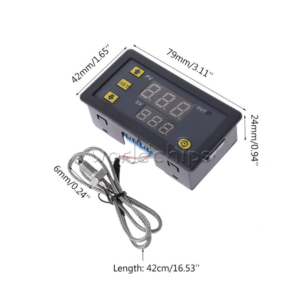 Digital K Type Thermocouple DC12V Temperature Controller Sensor Thermostat