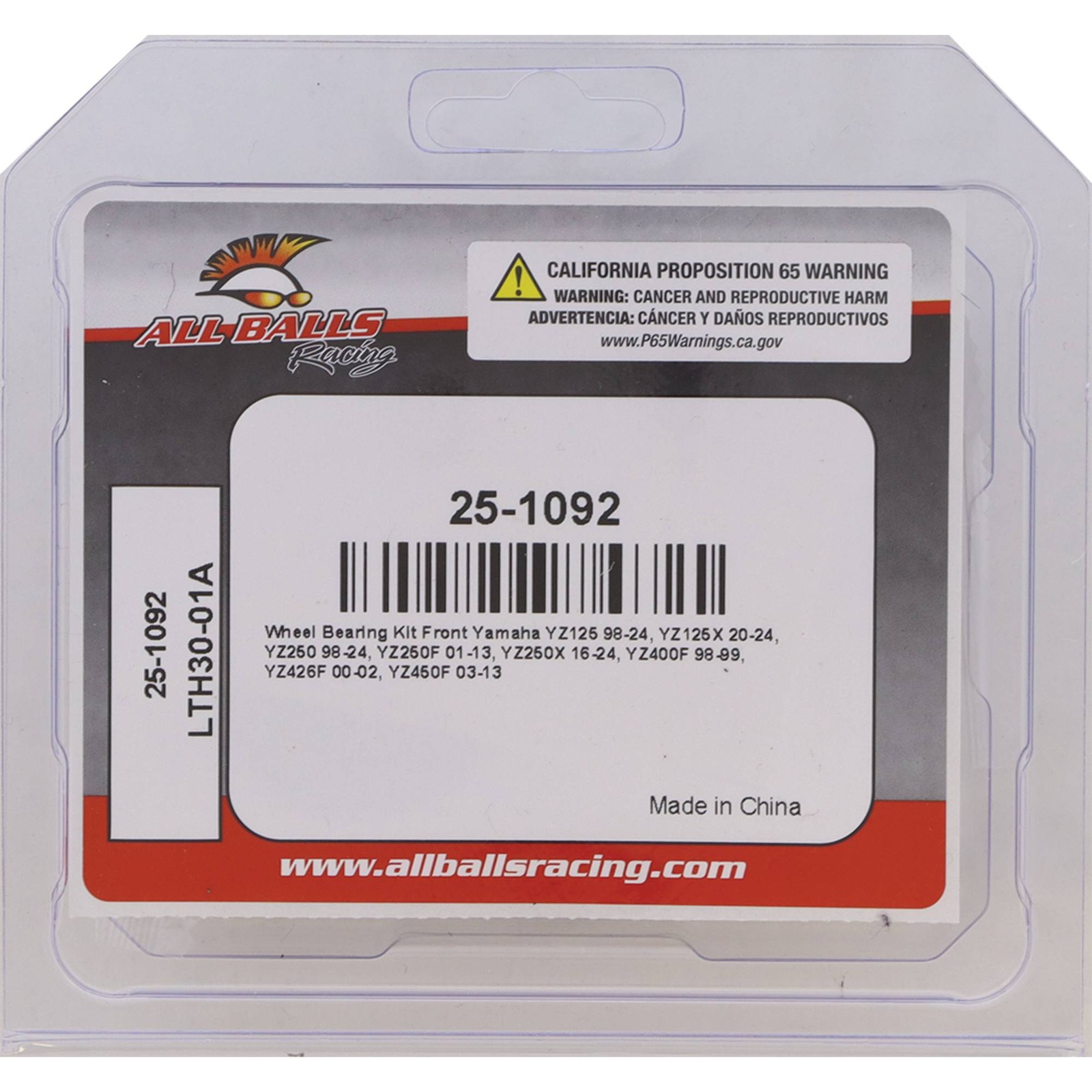 All Balls Front Wheel Bearing Seal Kit For Yamaha YZ250F 01-12 YZ400F 98-99