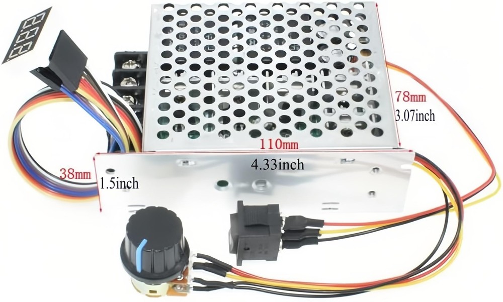 Adjustable 60A PWM DC Motor Speed Controller 10-55V Forward Reverse Switch