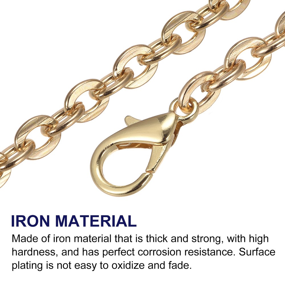 16"x0.22" Purse Chain Strap, Purse Handle Shoulder Replacement Strap, Gold