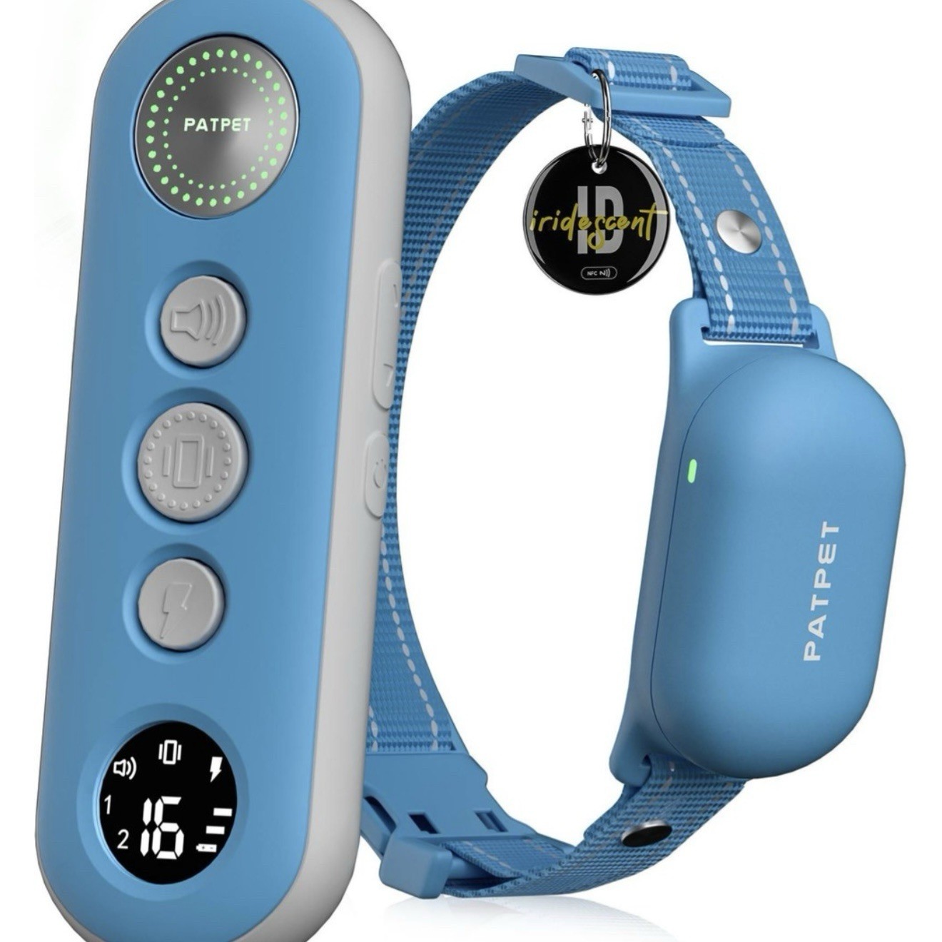 PATPET P680 NFC Pet ID Tag Bark & Remote Dog Training Electric Collar, Blue