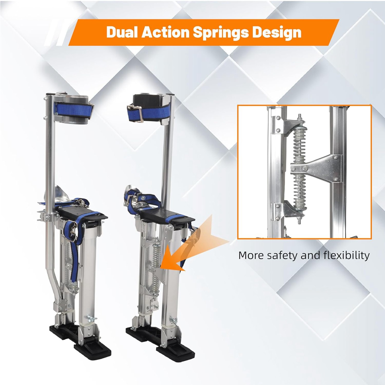 Drywall Stilts 15-23 Inch Silver Aluminum Tool Stilt For Painting Painter Taping