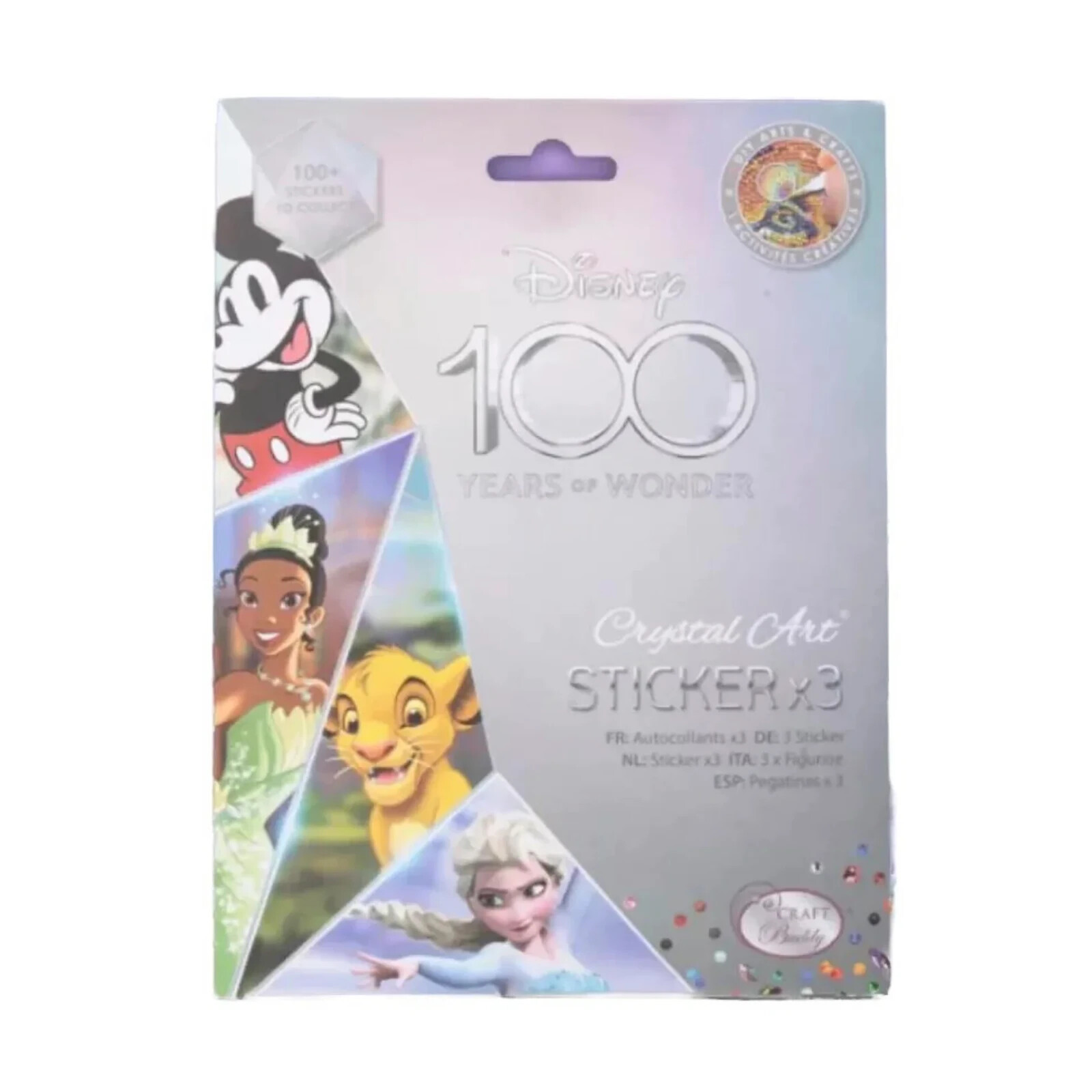 Lot of (3) Craft Buddy Disney 100 Years of Wonder Crystal Art Sticker Packs