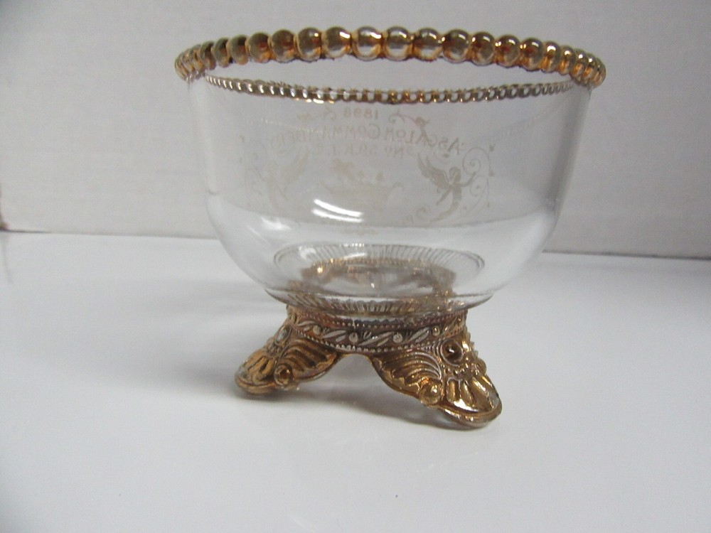 1898 Ascalon Commandery #59 Knights Templar Glass Bowl Masonic
